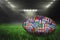 Composite image of rugby world cup international ball