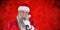 Composite image of santa claus singing christmas song