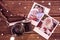 Composite image of smiling siblings holding christmas gifts