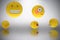 Composite image of three dimensional image of various smileys faces reactions 3d