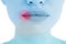 Composite image of woman with luscious lips