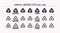 Composite materials recycling icons set