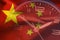 Composite overlay of the Chinese flag and a clock