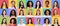 Composite set of smiling diverse multicultural women