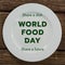 Composite of share a dish, world food day, share a future text on white empty plate over table