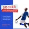 Composite of soccer championship and new matches on now text, rear view of bald player kneeling
