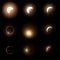 Composite of the stages of 2024 solar eclipse