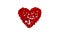 Composite video of red love hearts on white background