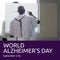 Composite of world alzheimer\'s day text over senior african american man