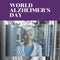 Composite of world alzheimer\'s day text over senior caucasian woman