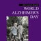 Composite of world alzheimer\'s day text over senior couple in garden