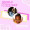 Composite of world smile day text and diverse people smiling over pink background