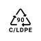 Composites recycling code C/LDPE 90 line icon. Consumption code.