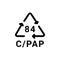 Composites recycling code C/PAP 84 line icon. Consumption code.