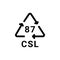 Composites recycling code CSL 87 line icon. Consumption code.