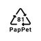 Composites recycling code PapPet 81 line icon. Consumption code.