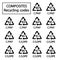Composites recycling codes vector simple signs for marking