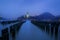 Compositing Shot of New York City Pier Poles and Bled Lake in Slovenia