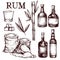 Composition of alcoholic beverage rum.