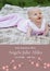 Composition of angela julie ables text with birth date over caucasian baby on brown background