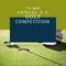 Composition of annual us golf competition text, golf player and copy space on green background