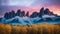 A Composition Of An Awe - Inspiring Mountain Scene With A Colorful Sky AI Generative