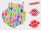 Composition of Ballot Gran Canaria Map and Grunge Checked Stamp