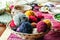 Composition of balls of wool in a traditional settlement in Peru