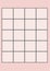 Composition of brown line square grid on pale pink background