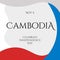 Composition of cambodia celebrate independence day text over white, blue and red background