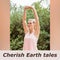 Composition of cherish earth tales text over caucasian woman exercising in field