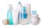 Composition of cosmetic bottles and spa salt