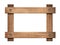 Composition of dark wooden planks screwed frame