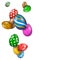 Composition of Easter eggs, collection of colored eggs, Easter symbol - vector