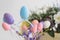 Composition of Easter eggs.  Wallpaper