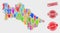 Composition of Electoral Turkmenistan Map and Distress Taboo Watermark