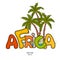 Composition of elements for the design of summer design. African theme. Vector illustration