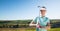 Composition of female golf player holding club outdoors