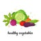 Composition of fresh vegetables . Natural ingredients for cooking.