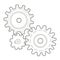 Composition with gears. Simple linear vector illustration