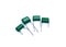 Composition of green capacitors on the white background