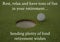 Composition of happy retirement wishes with golf ball and hole in grass