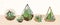 Composition of home decorative plants in various glass vivariums or florariums vector flat illustration. Trendy home