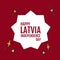 Composition of latvia independence day text over stars