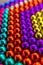 Composition from magnetic colorful metal balls - abstract background