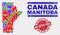 Composition of Manitoba Province Map Symbol Mosaic and Distress No Setup Fees Stamp