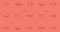 Composition of masquerade masks repeated in rows, on salmon pink background