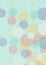 Composition of multiple soap bubbles and multi coloured spots on green background