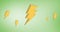 Composition of multiple yellow electricity bolts over green background