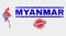 Composition of Myanmar Map Symbol Mosaic and Grunge Pedophilia Watermark